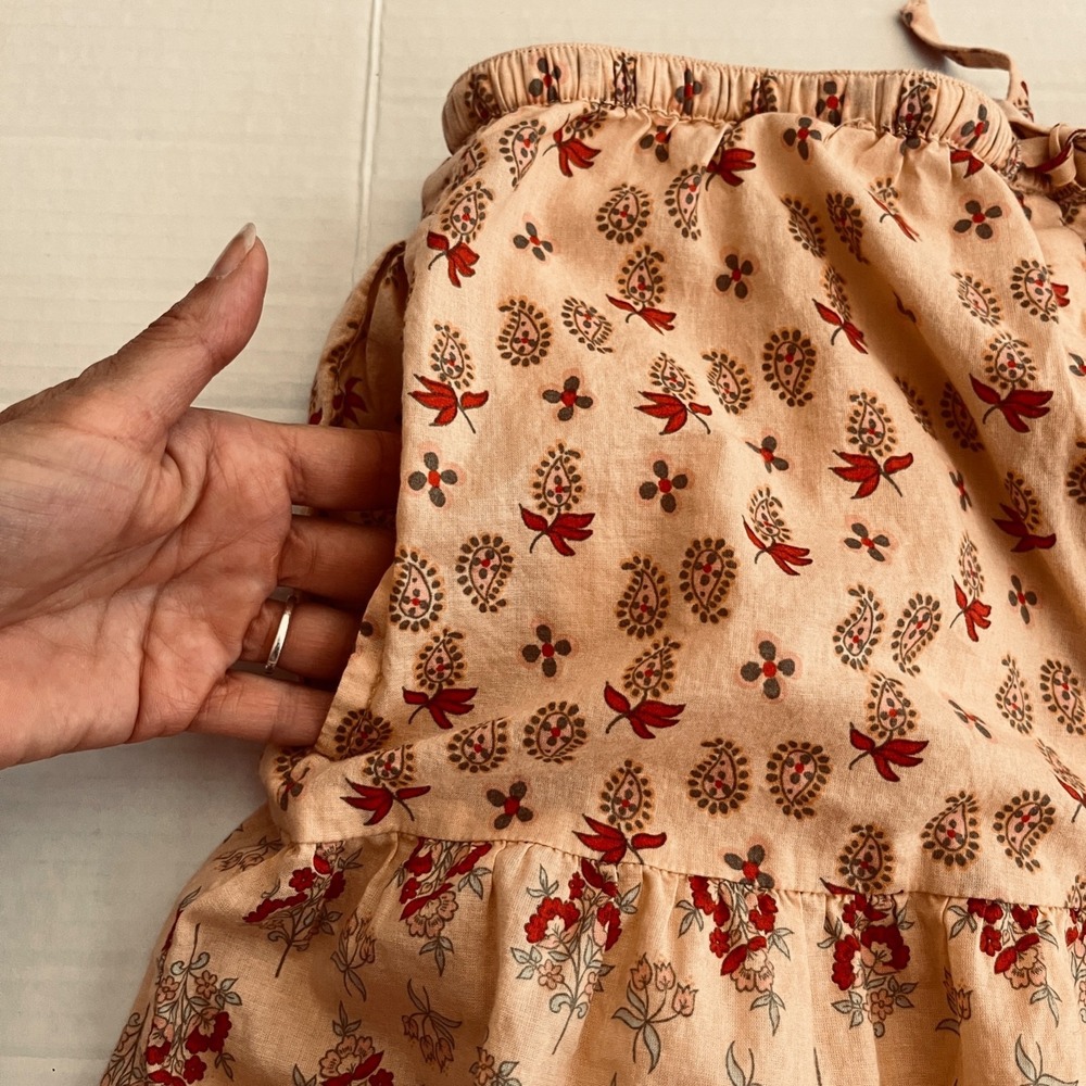 Patrons of Peace Floral Maxi Skirt XS Tiered Front Slit Pockets Boho Cottage. - Picture 7 of 10